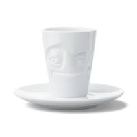 58products Espresso Mug mit Henkel - Verschmitzt - weiß