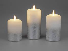 Bollweg LED-Kerze 7x10cm Rustik weiß-silber