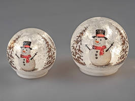 Bollweg Deko-Kugel 12cm Schneemann+LED