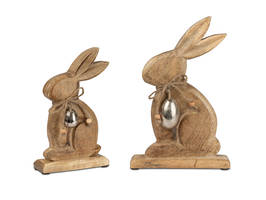 Bollweg Hase m.Ei 21cm Alu Mango-Holz