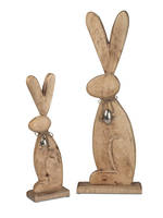 Bollweg Hase m.Ei 42cm Alu Mango-Holz