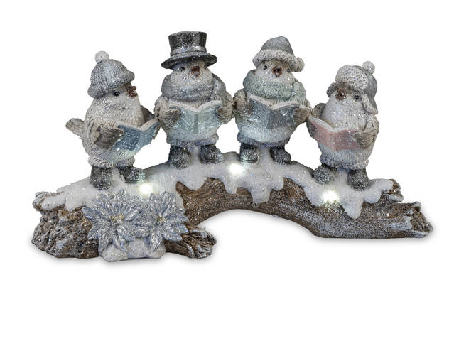 Produktbilder Bollweg Vogelgruppe auf Zweig Winterzeit+Tim.