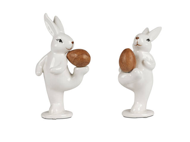 Produktbilder Bollweg Hase steh.14cm Holzoptik+Weiss