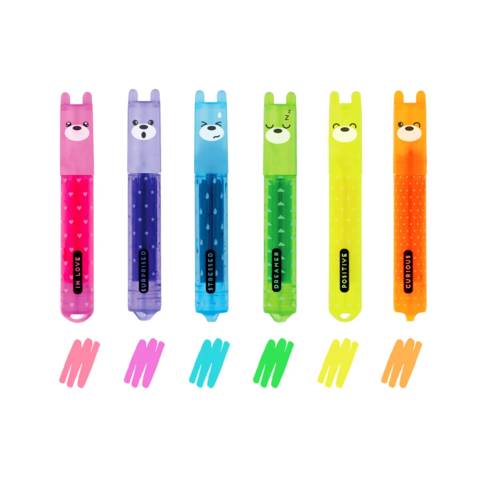 Produktbilder Legami Set mit 6 Mini-Textmarkern - Teddy‘s Mood